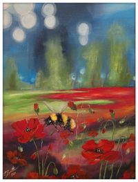 Bumblebee at dusk: 40x30cm