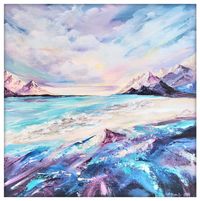 Colorful purple landscape / 50x50cm